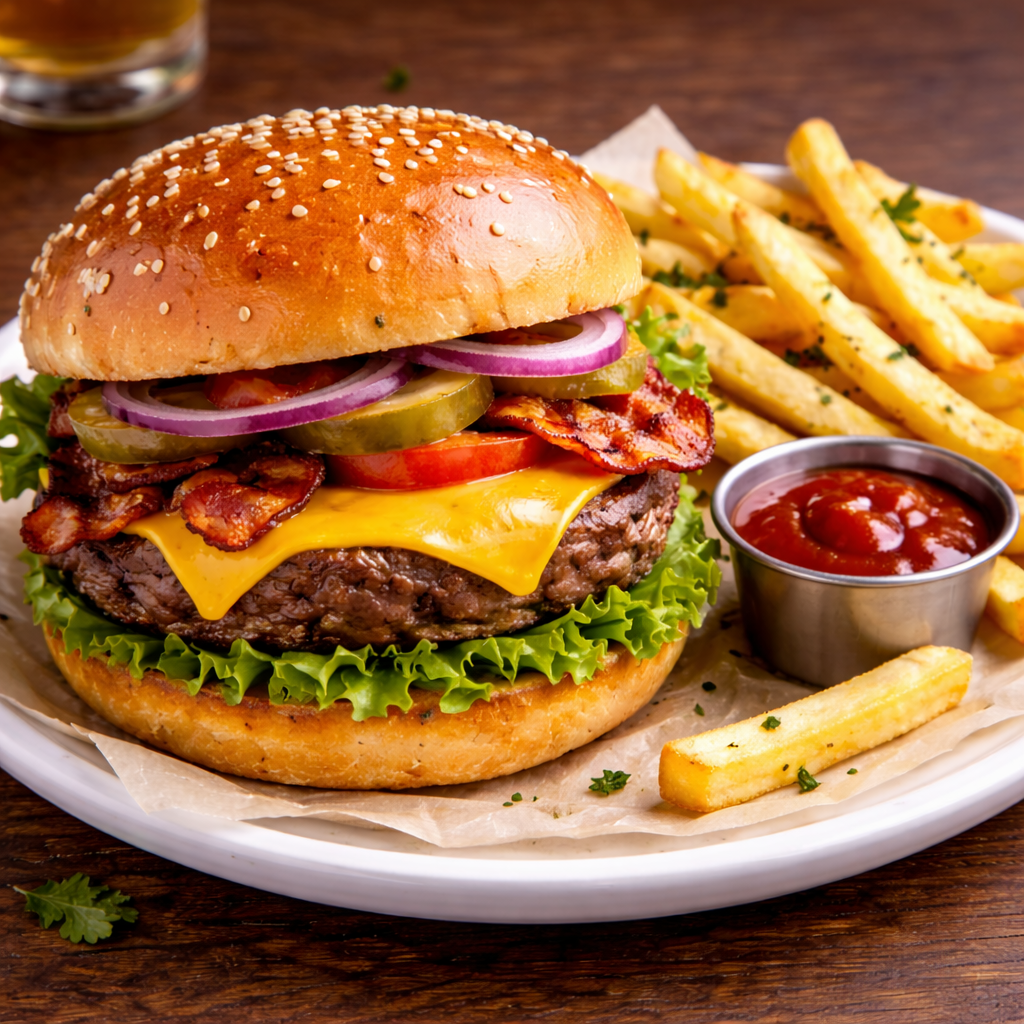 Cheese Burger & Fries