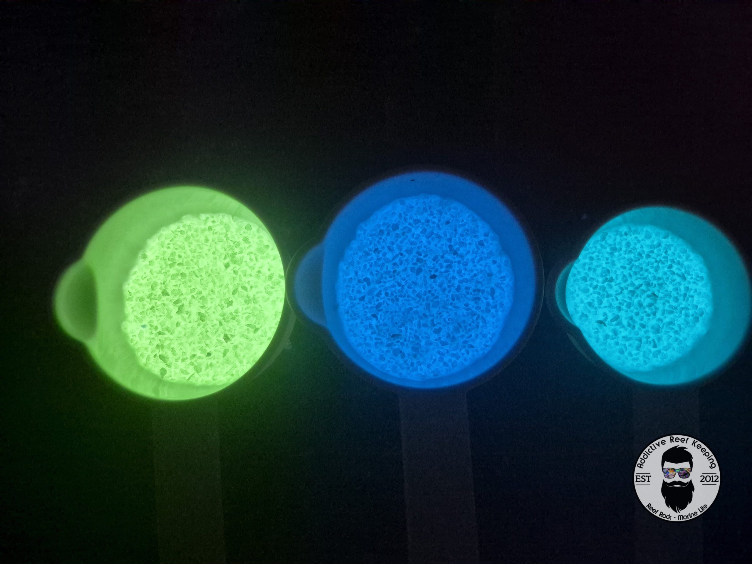 Glow In The Dark Large Grain Sand 2oz Triple Colors Green, Blue, Aqua