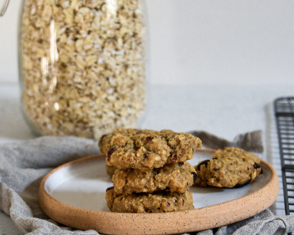 Stack of cookies on parchment
