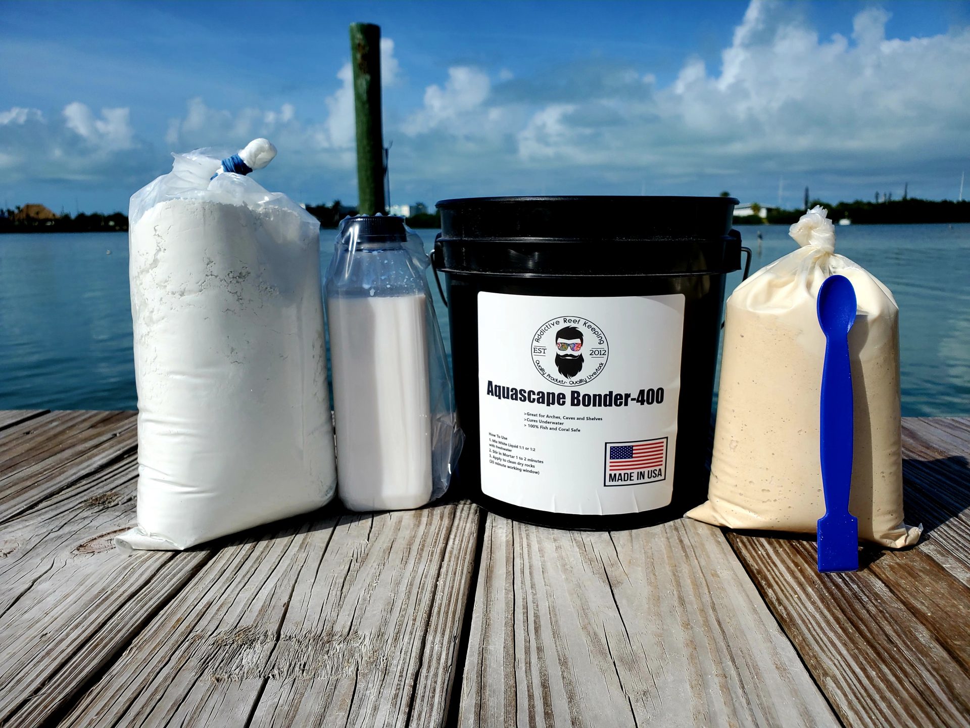 White Aquascape Bonder-400 Reef Rock Mortar/Cement Kit by Addictive Reef Keeping