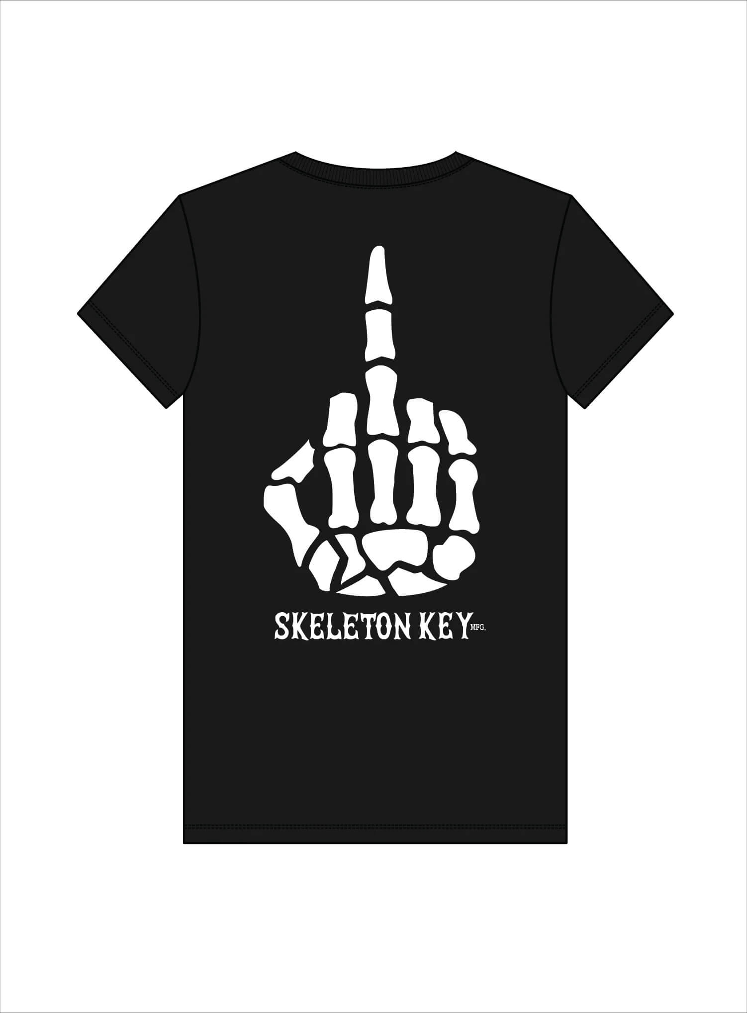 Skeleton Key Middle Finger T Shirt — image 2