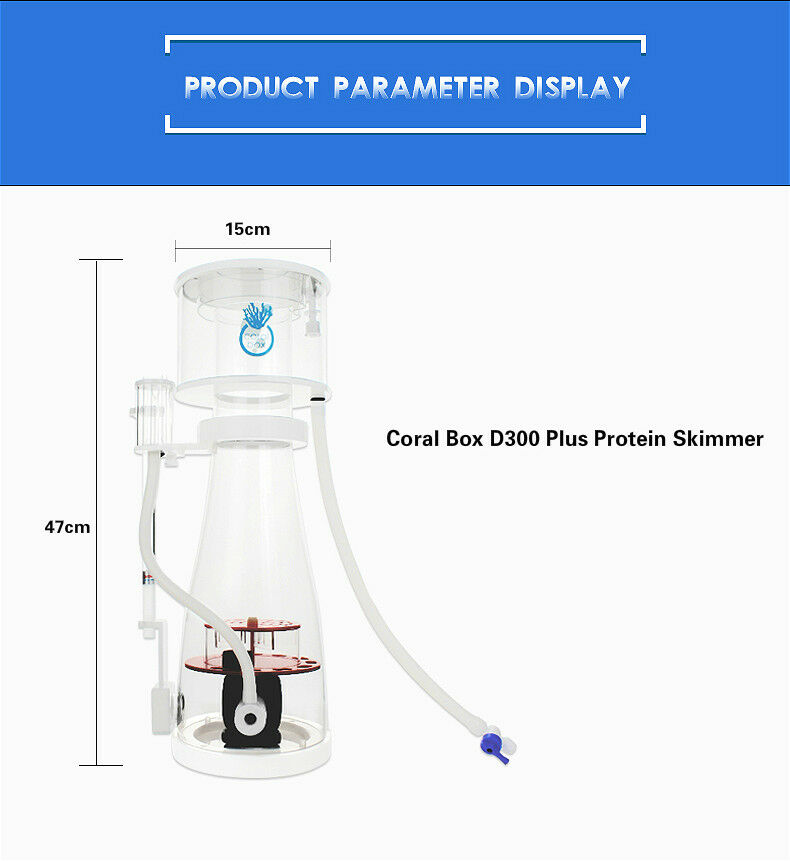 D300 PLUS CORAL BOX CURVE DC PROTEIN SKIMMER JEBAO JECOD 1 YR WARRANTY