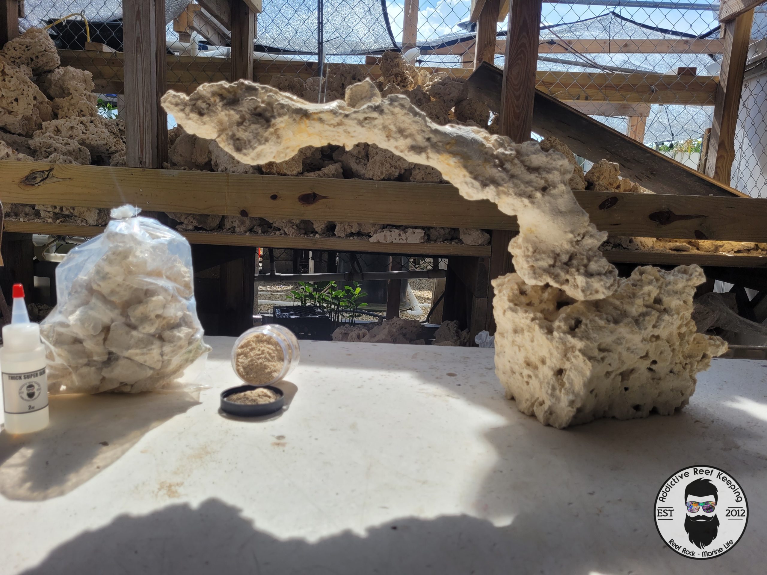 ARK Overhang Aquascape Rock Kit Dry Reef Rock Aragonite Base, Porous Aquariums Live