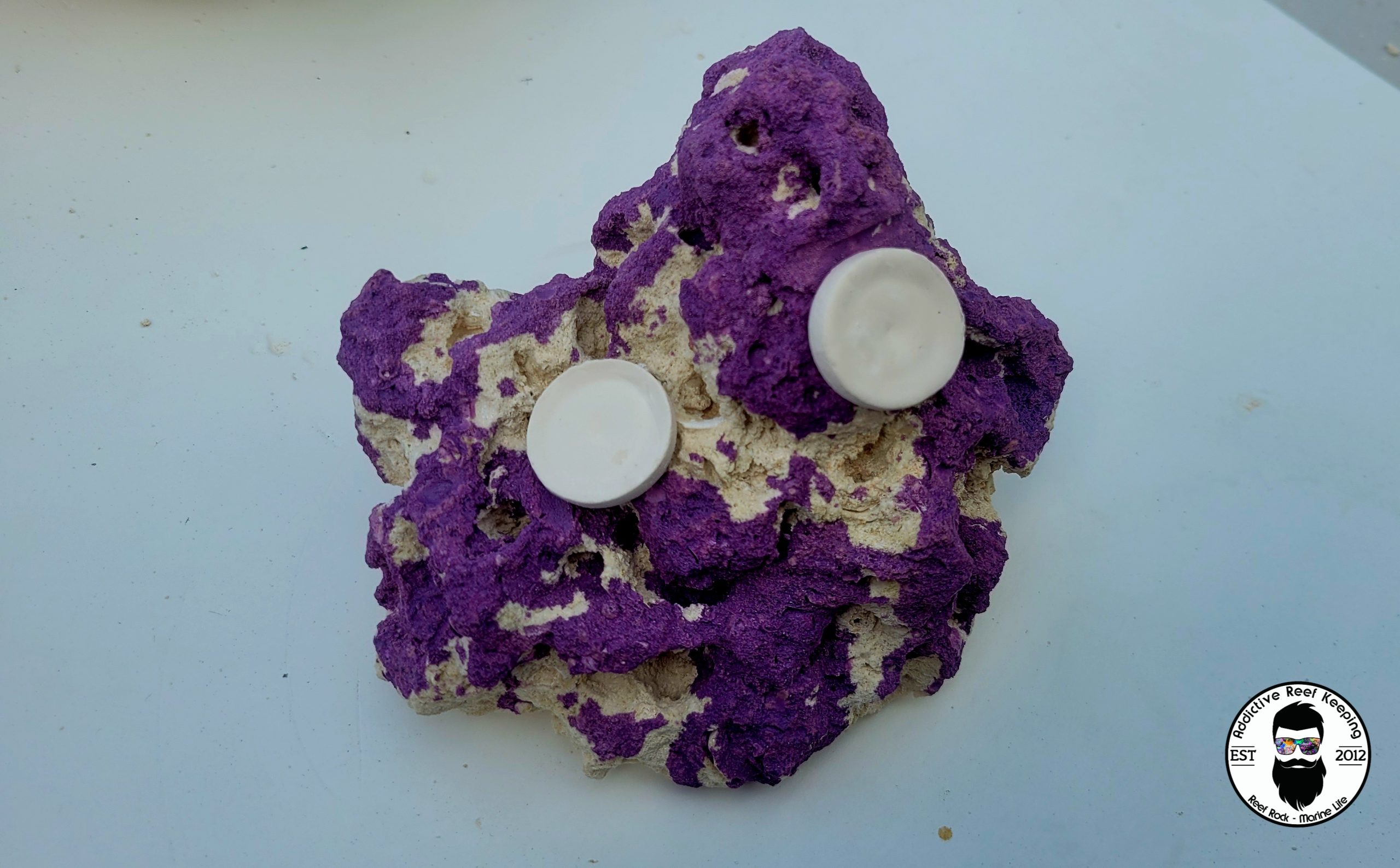 ARK Frag Rock Purple Splatter- 2 Frag Holes- 5″× 6″