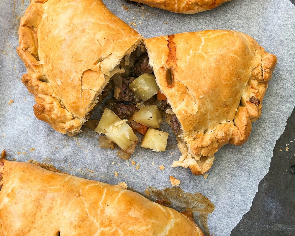 Four hand pies on parchment