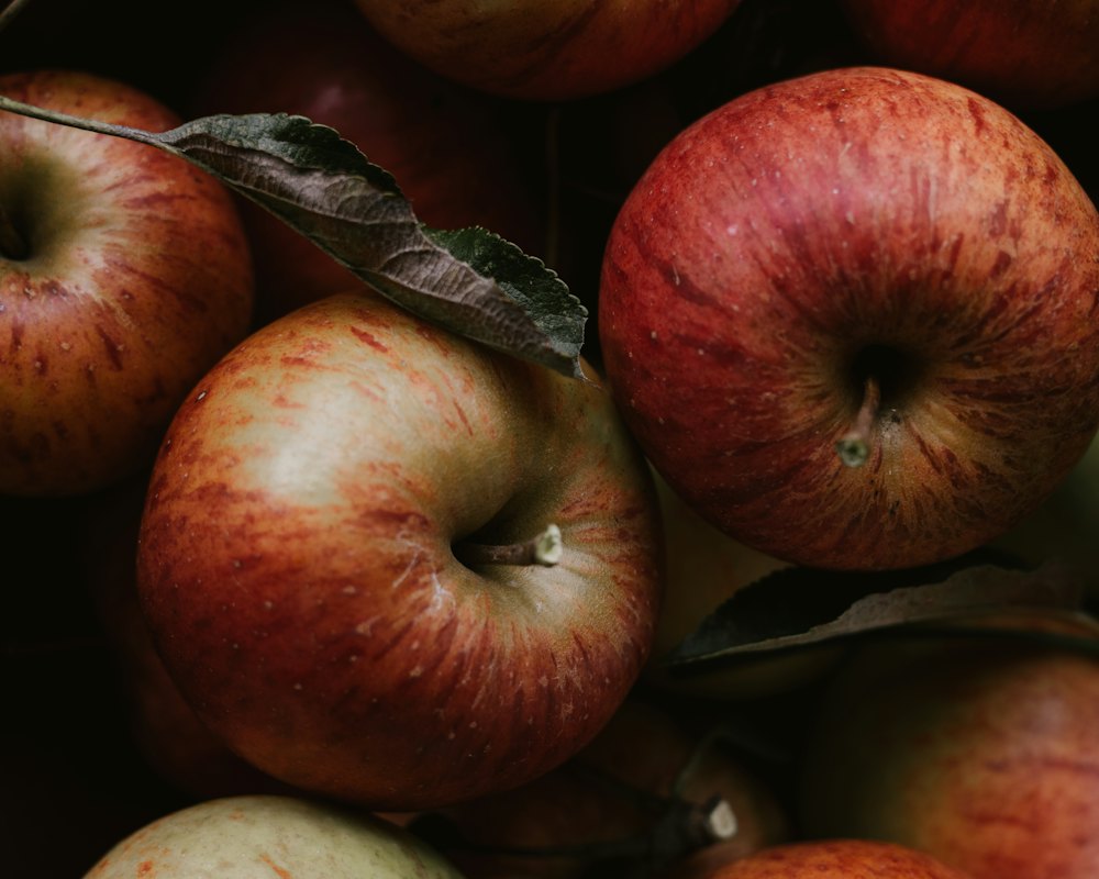 Russet apples in a paper peck bag