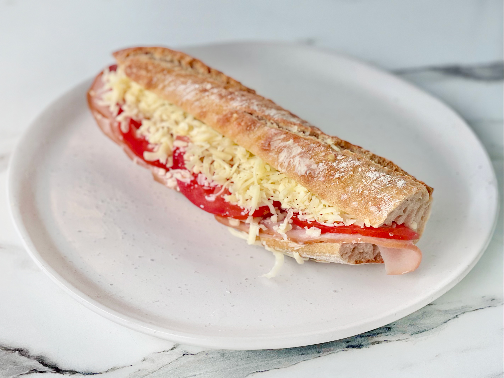 Baguette tomato ham cheese